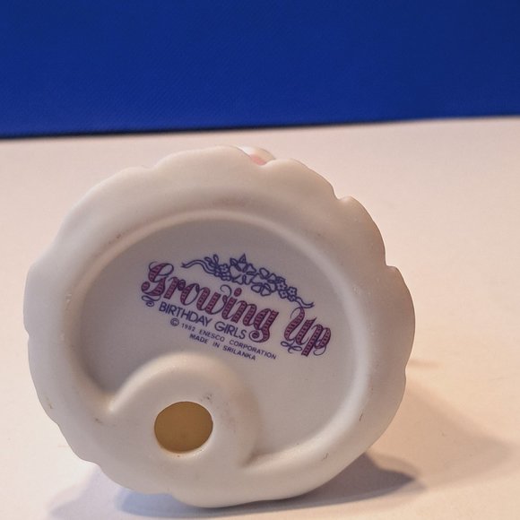 Enesco Growing Up Birthday Girls Age 8 Brunette Porcelain Figurine 1982 - Picture 12 of 14